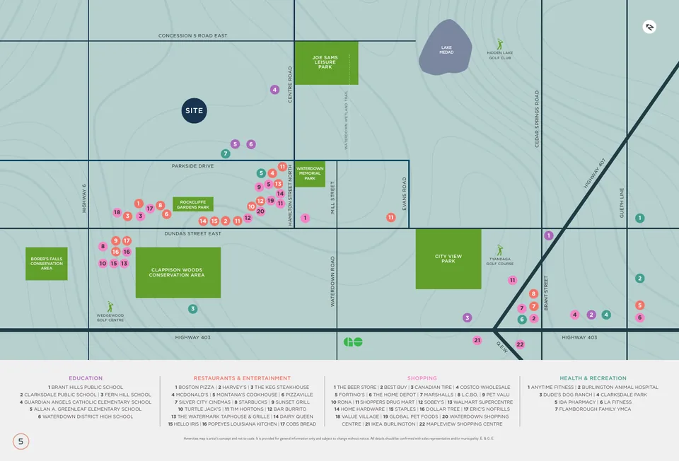 Map of amenities near Luma in Waterdown