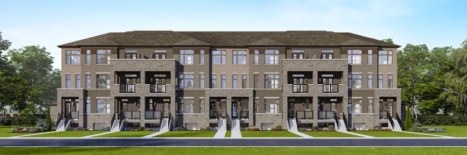 Front elevation of Block B stacked townhomes