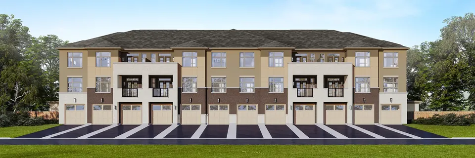 Rear elevation with private garages